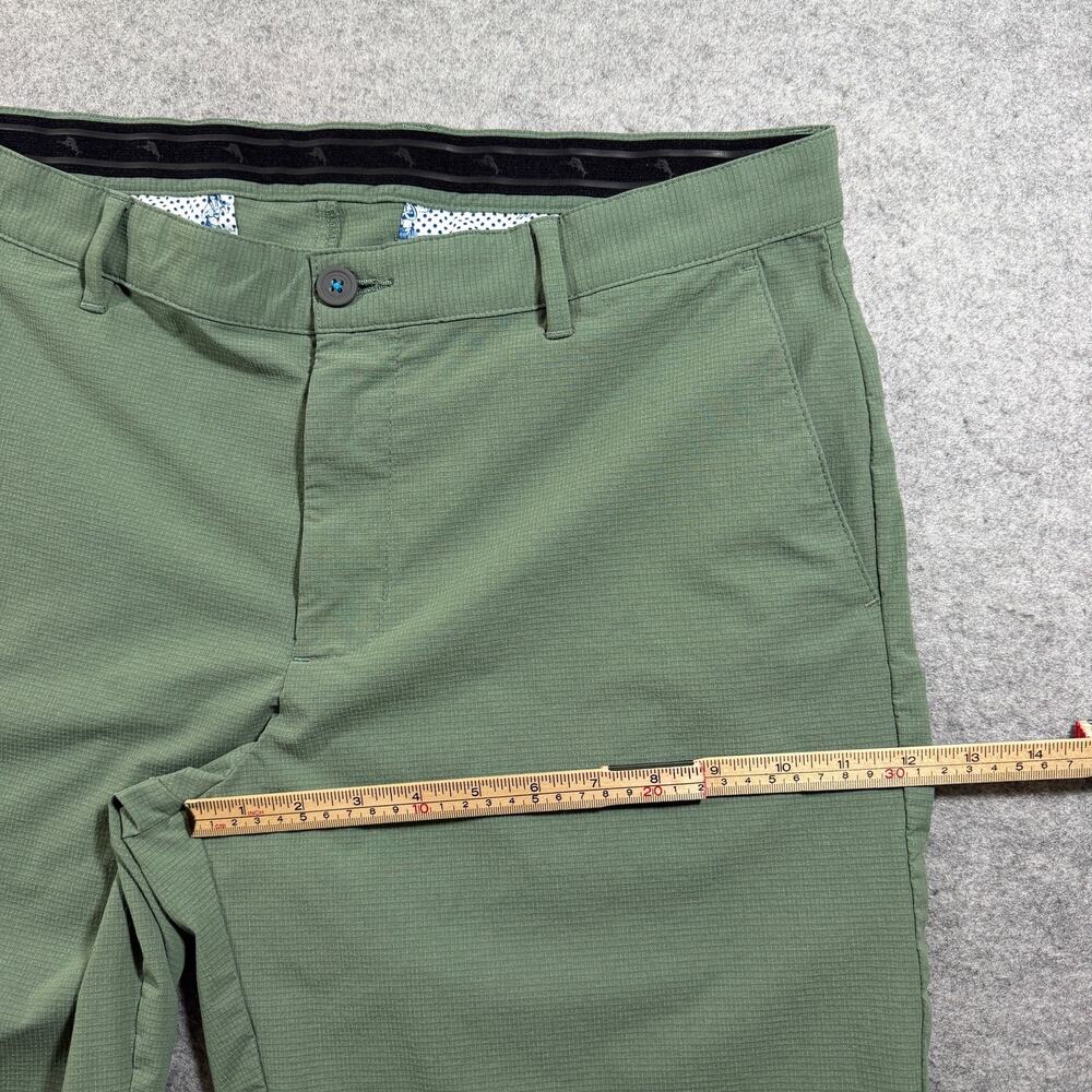 Tommy Bahama Golf Shorts Mens 36 Olive Green Stretch Flat Front Preppy Active - Picture 8 of 13